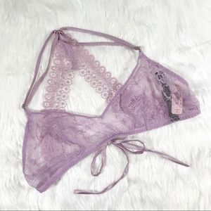 NWT 2/$20 VS Lavender Purple Lace Tie Bralette